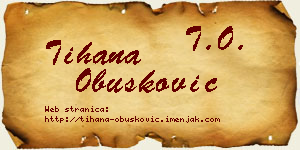 Tihana Obušković vizit kartica